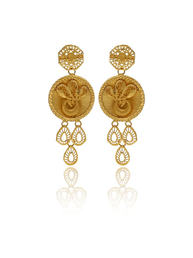 Indian Jewellery American Diamond Rose Polish Long Hangging Dangler Earrings  for Women Wedding - Quail - 3947547