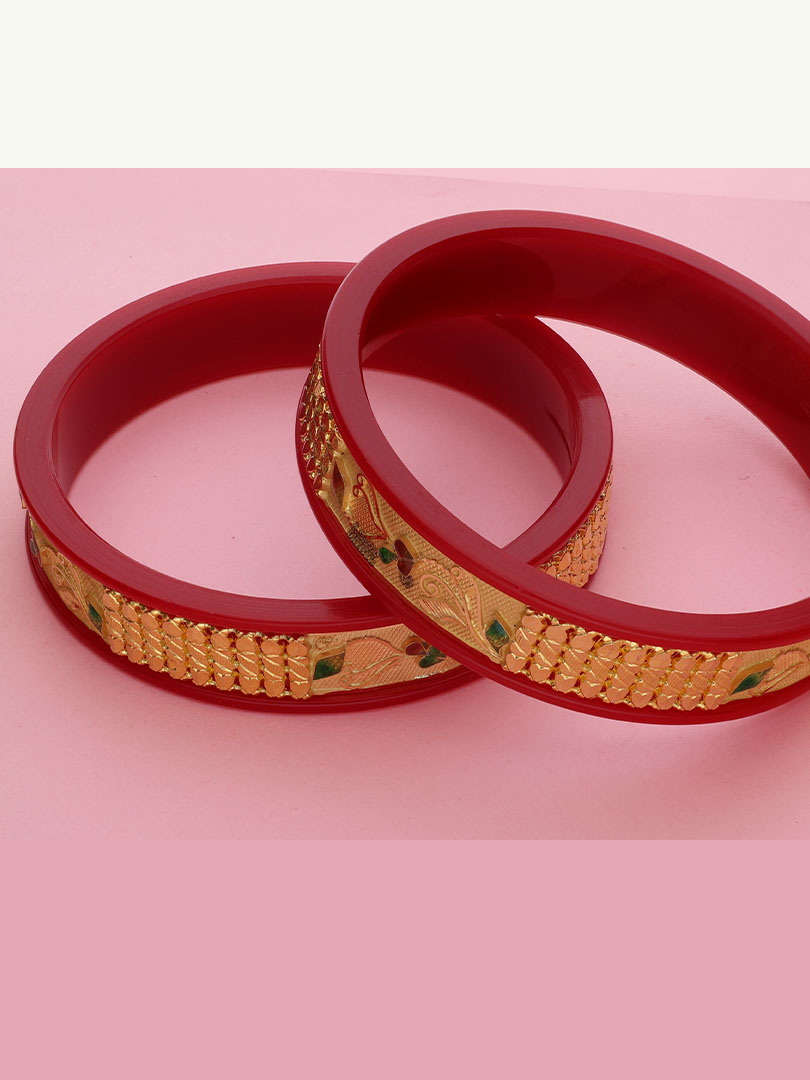 Gold red 2025 bangle design