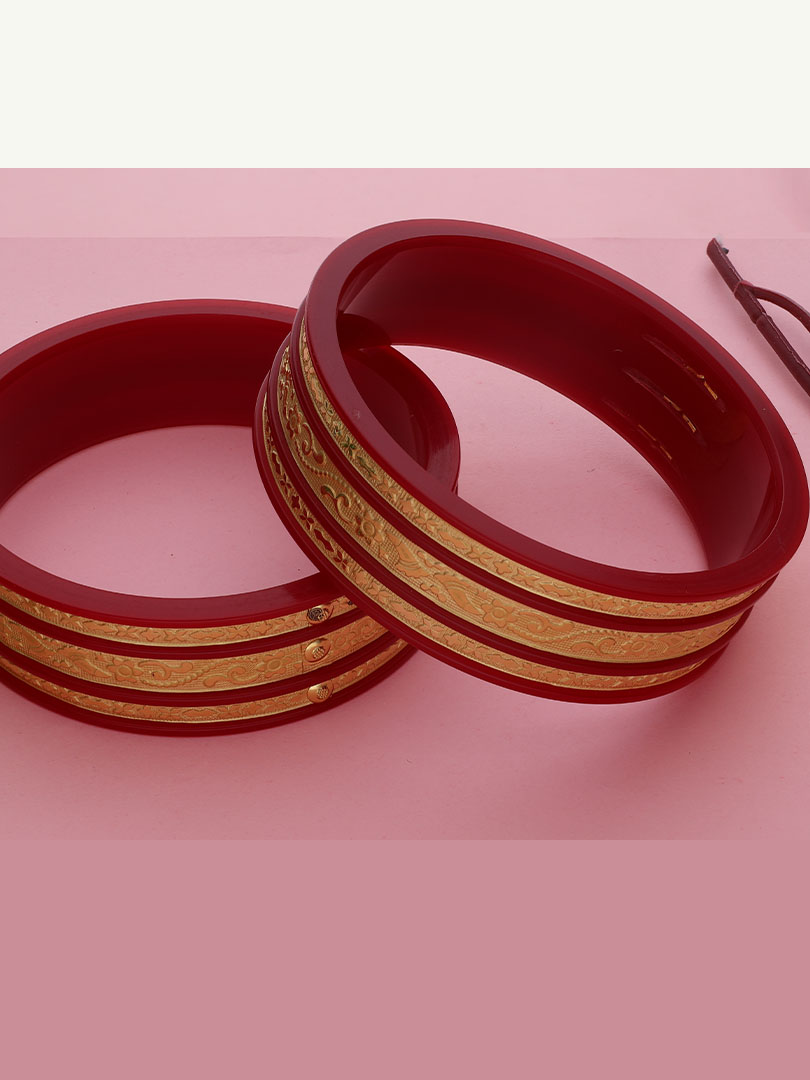 Red on sale bangles gold