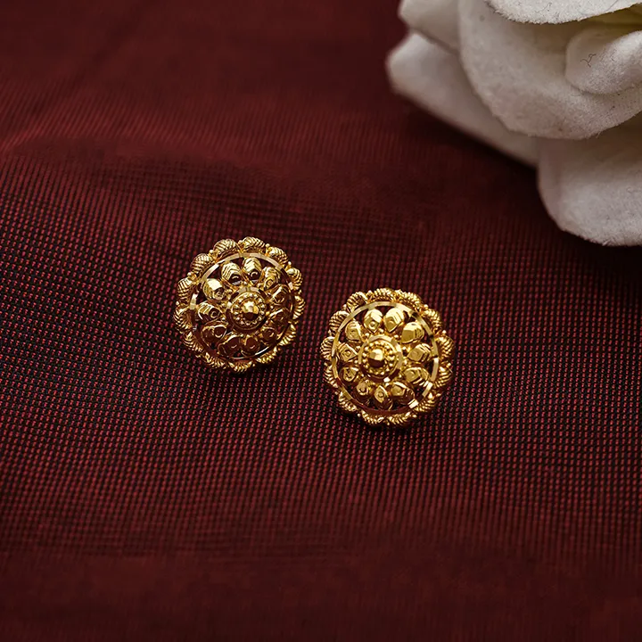 Royal Chakra Gold Stud Earrings-TOP5479 SU32A1 - Image 2