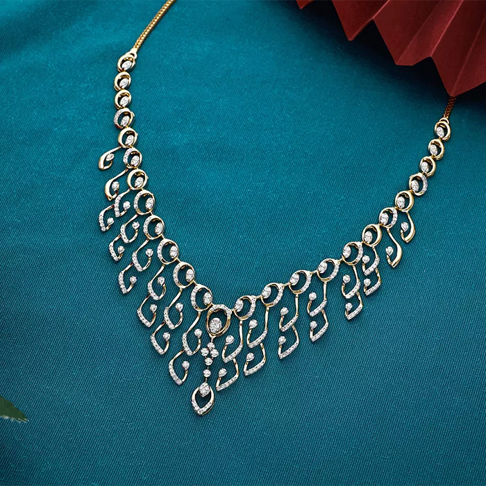 18kt Diamond Cascade Necklace-DNLC0760 S214 25SNS01281AOAD C.N:74J99952510 - Image 2