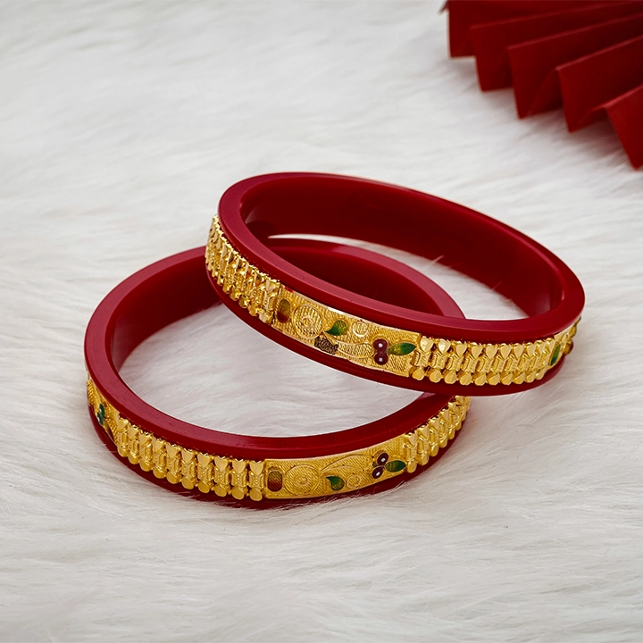 Lightweight 22K Gold Sankha Bangles-SNKH9357 SU2ED8 - Image 2