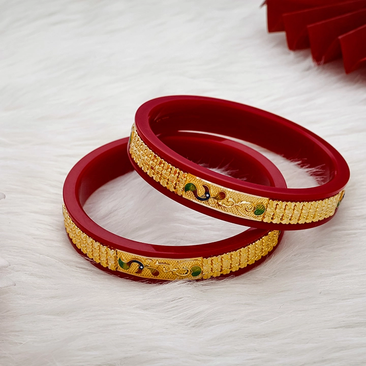 Latest 22K Gold Sankha Bangles-SNKH9082 SU2ED8 - Image 2