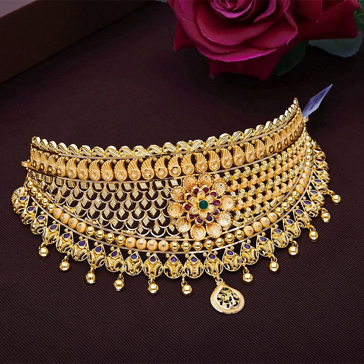 Royal Floral Gold Choker-NCCS0799 S141 - Image 2