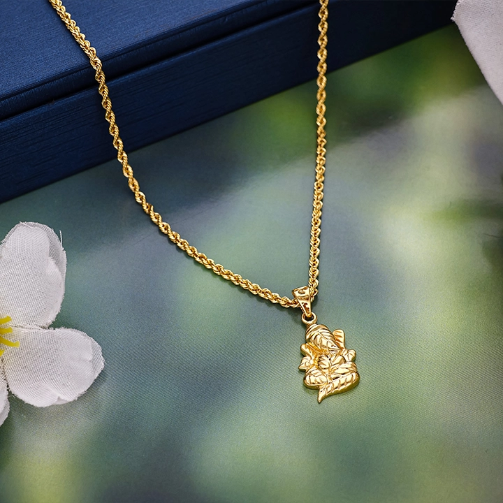 22K Ganesha Gold Pendant Locket Necklace - 1060007411154 SU2E99 - Image 2