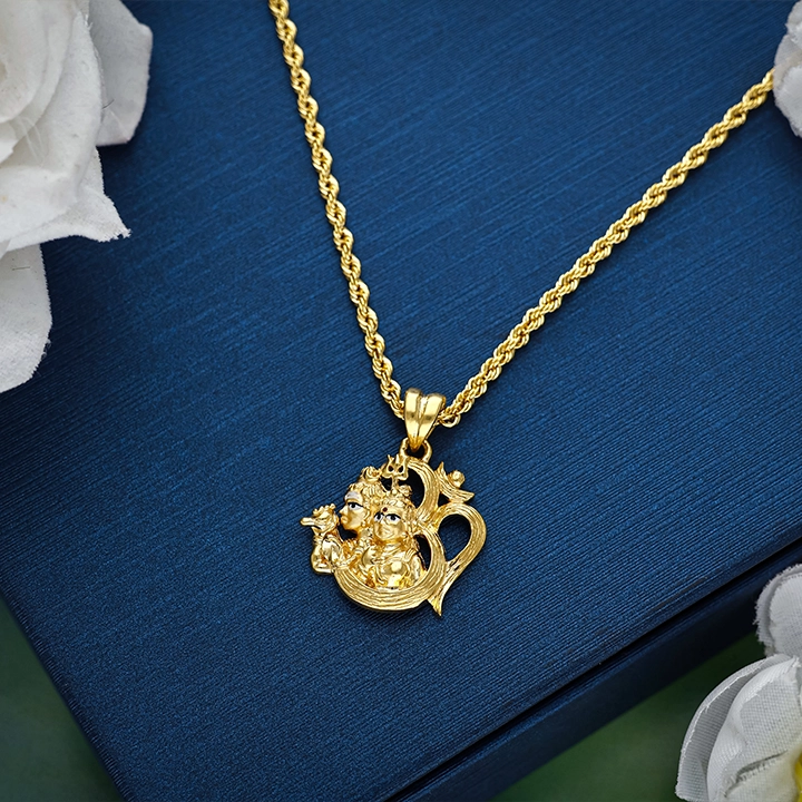 22K Vishnu Lakshmi Om Gold Locket Pendant – 1060001825155 SU2EE0 - Image 2