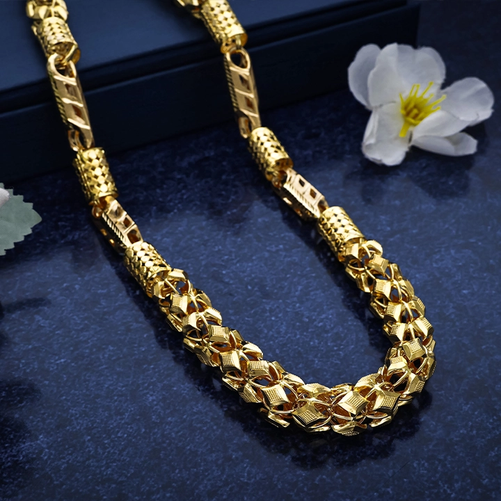 22K Stylish Long Gold Chain-CH15503 S360 - Image 2