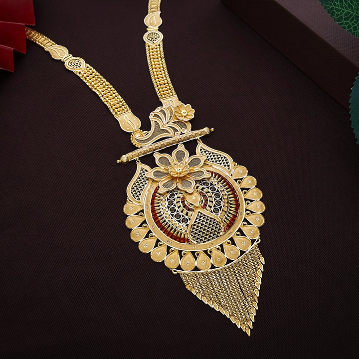 Grand Antique Bridal Long Gold Necklace-NKSL6133SU2EA1 - Image 2