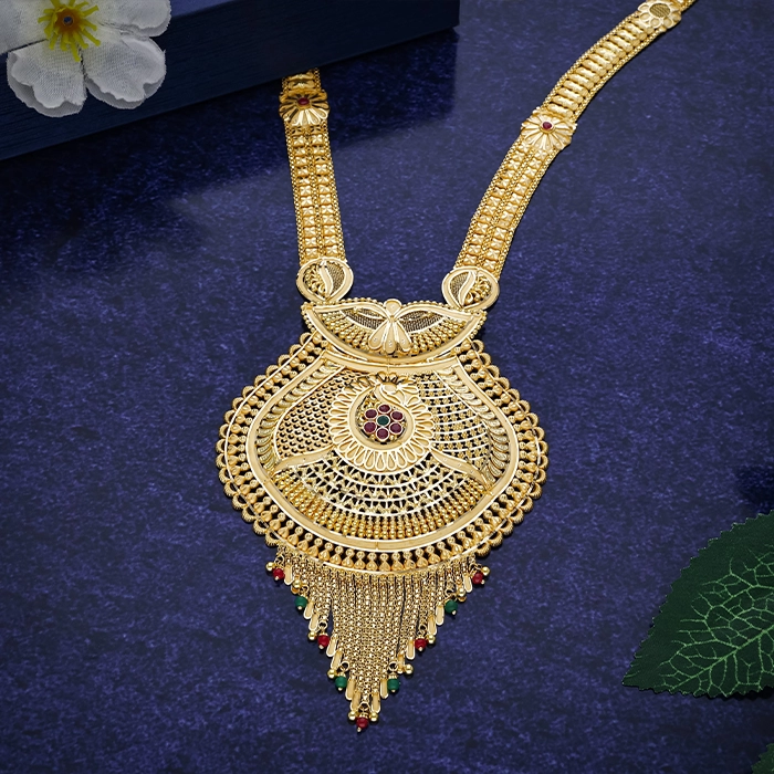 22K Gold Ruby Paisley Filigree Rani Haar - NKSL6678SU3369 - Image 2