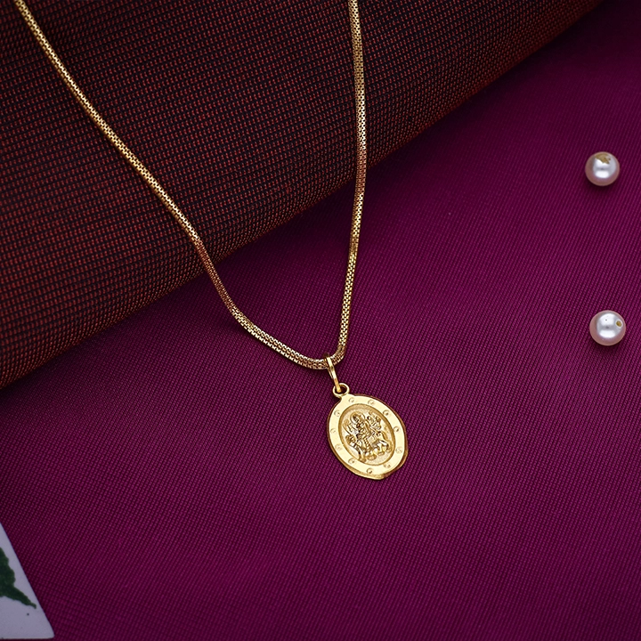 Maa Durga 22K Gold Kids Pendant Locket-LKT5395 SU2E81 - Image 2