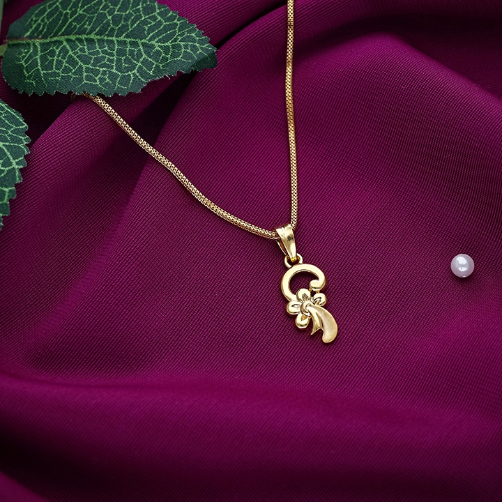 Floral Swirl 22K Gold Kids Pendant Locket - LKT4706 SU2ECG - Image 2