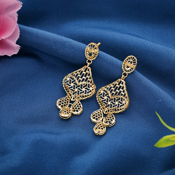 Gold Filigree Earrings - ER19851S364 - Image 2