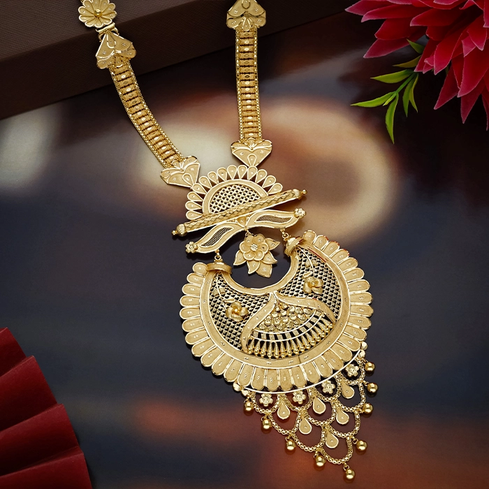 Gold Chandelier Necklace - NKSL662SU2E83 - Image 2