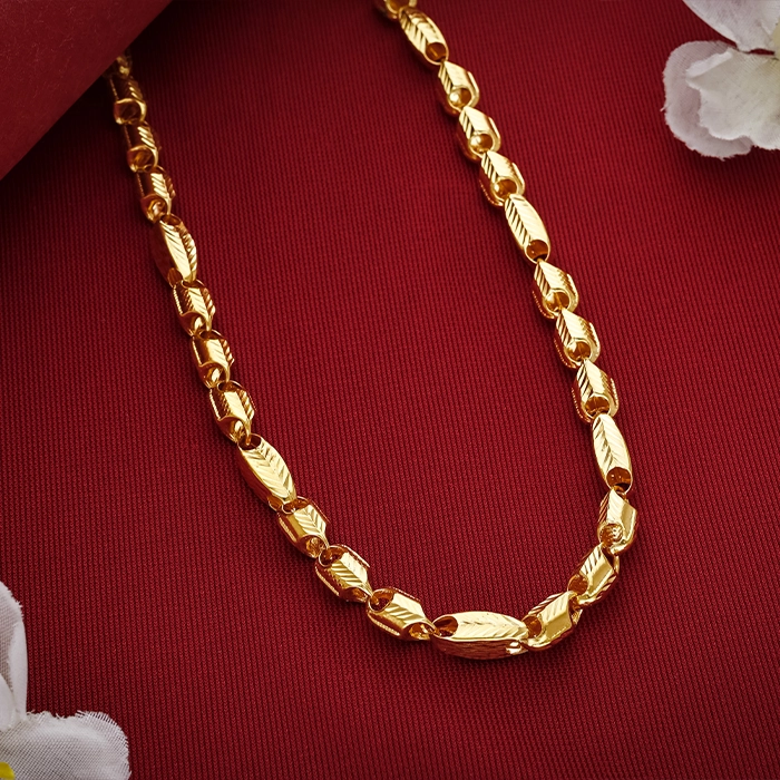 Gold Faceted Bead Link Chain Necklace - 1060009683092S366 - Image 2