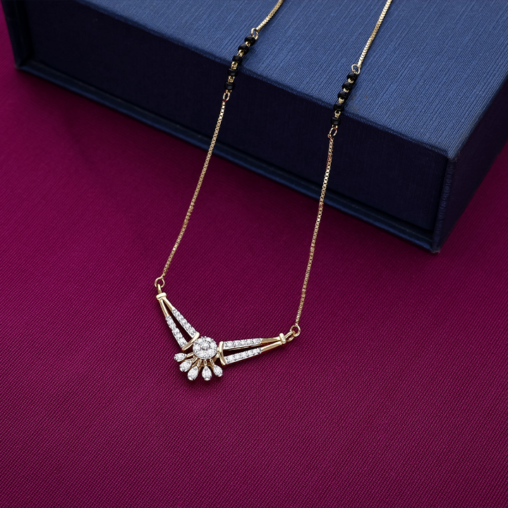 Radiant Sunburst Diamond Mangalsutra - DMS0724SU2E6I - Image 2