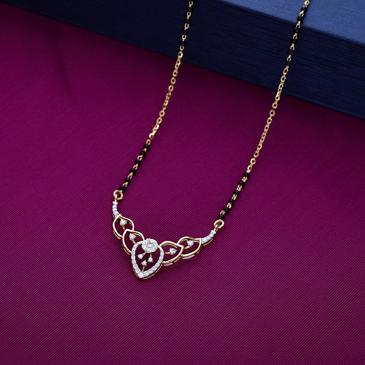 Royal Petal Diamond Mangalsutra - DMS0768S419 - Image 2