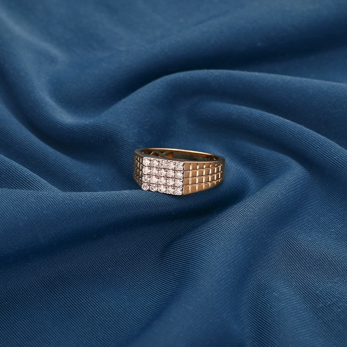 Monarch Grid Diamond Men's Ring-DGRN1426 SU2E61 LMD6831Y1 - Image 2