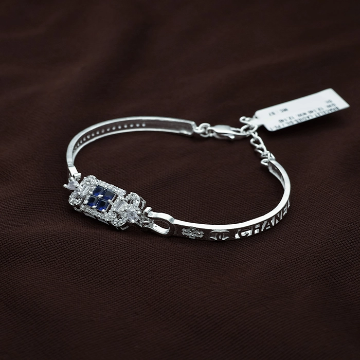 Elegant CZ Geometric Silver Bracelet - SBLS1420S201 - Image 2