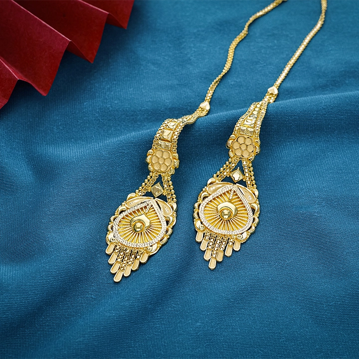 Utkal Mayura Teardrop Gold Karnaful - KRNF14245436
