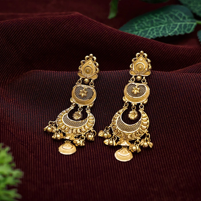 Traditional Gold Chandbali Dangler Earrings-ER16440 S141 - Image 2