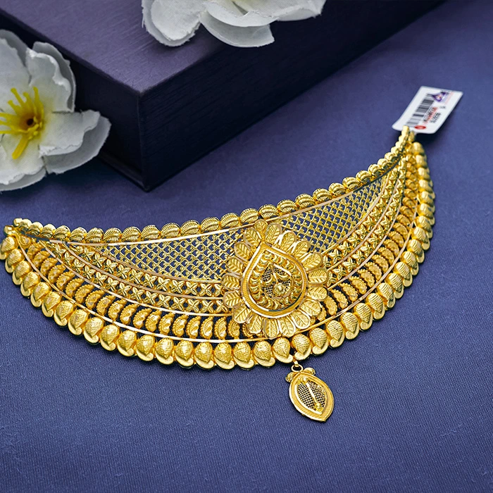 Golden Enchantment Floral Choker-NCCS0727 SU2E99 - Image 2