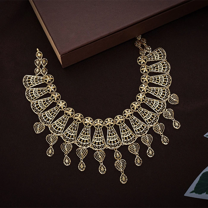 Filigree Heritage Bridal Gold Necklace-NKSL6389 S364 - Image 2