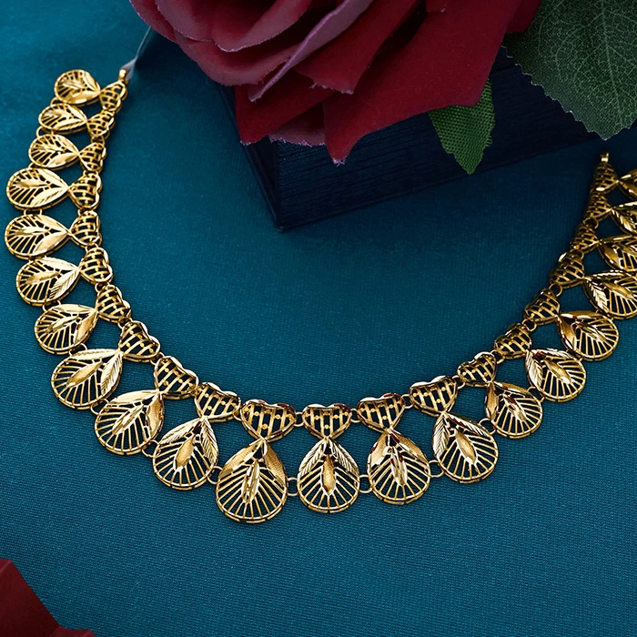 22Kt Elegant Short Gold Necklace-NKSL6673 S364 - Image 2