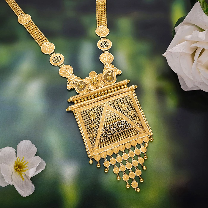 Elaborate Floral Gold Necklace-NKSS5600 SU2E83 - Image 2
