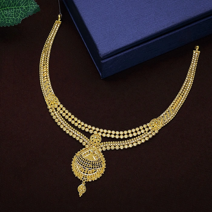 Traditional Short Gold Necklace-NKSL6574 SU2E51 - Image 2