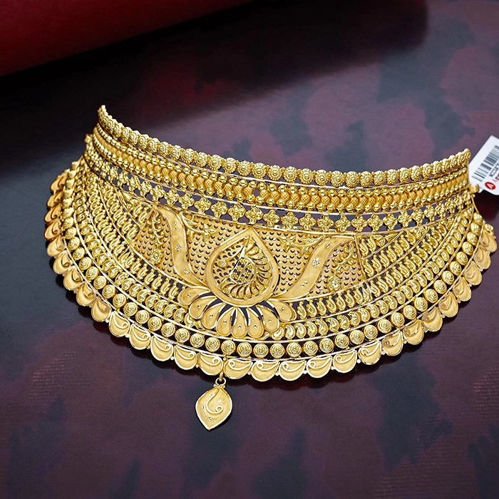 Floral Forum Meshwork Gold Choker-NCCS0768 SU2EA1 - Image 2