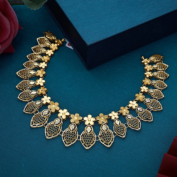 Floral Heritage Filigree Gold Necklace-NKSL6554 S364 - Image 2