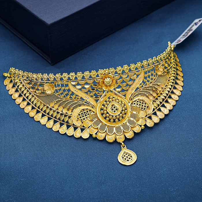 Peacock Grace Bridal Gold Choker-NCCS0465 S381 - Image 2