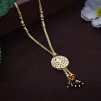 22K Gold Black Beads Jaali Mangalsutra - MS6893SU2E9G