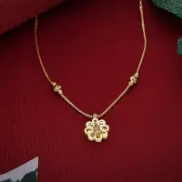 Gold Floral Ganesha Pendant - CH15477SU2EA8