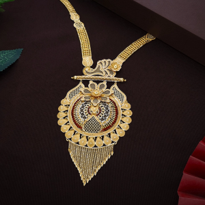 Grand Antique Bridal Long Gold Necklace-NKSL6133SU2EA1