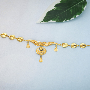 Gold Peacock and Teardrop Necklace-NKSL3729 S414