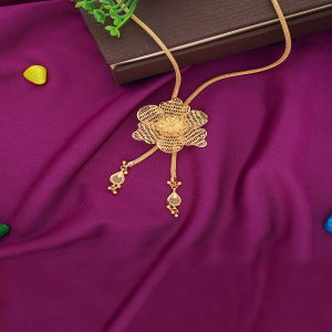 Swarna Kusum 22K Semi Long Gold Necklace-1060009072032AA S2831