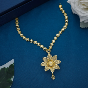 22K Gold Turkish Floral Short Necklace - NCKSS31448S364