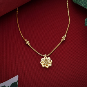 Gold Floral Ganesha Pendant - CH15477SU2EA8