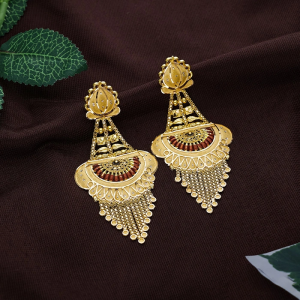 Royal Filigree Temple Gold Earrings - ER16866 SU2E83