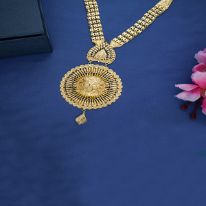 Chakra Valli Traditional Long Gold Necklace-1060011016819AA S373