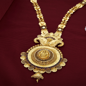 Shree Lakshmi Mandala Antique Long Gold Necklace-NKSS2068 S