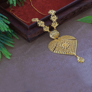Swarna Pallavi 22K Semi Long Gold Necklace-1060010125185AA S101
