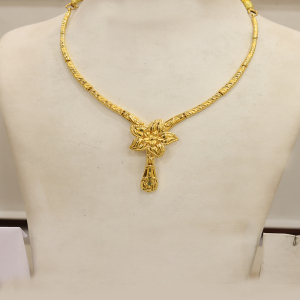 Classic Bloom Semi Long Gold Necklace-1060002179356AA S181
