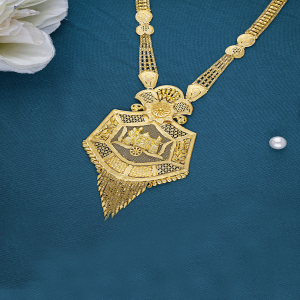 Bride's Palanquin Elegance Long Gold Necklace-1060011070750AA S401