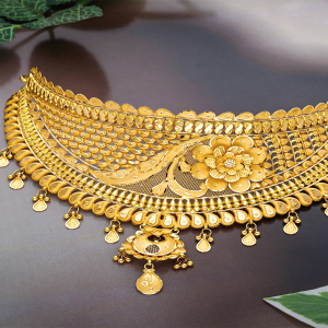 Elegant Floral Gold Choker-NCCS0365 S141
