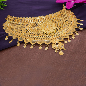 Royal Floral Pattern Choker-1060009062200AA S141