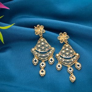Gold Chandbali Jhumka Earrings - ER19850S364