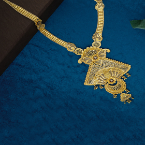 Lotus Beauty Long Gold Necklace-1060010870542AA S406