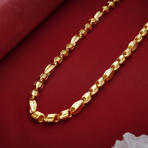 Gold Faceted Bead Link Chain Necklace - 1060009683092S366